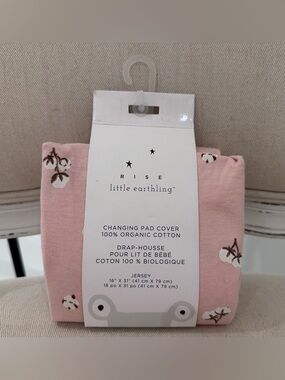 Organic Baby Rise Little Earthling Pink Changing Pad Cover NWT